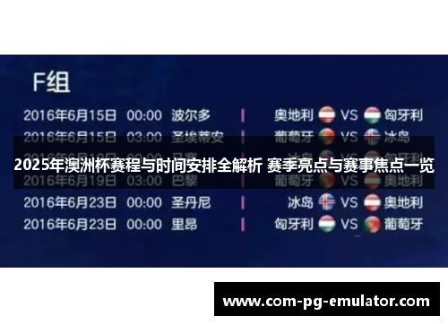 2025年澳洲杯赛程与时间安排全解析 赛季亮点与赛事焦点一览